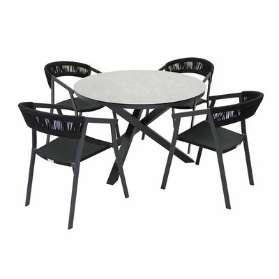 Dover Table Auto Rope Chair Outdoor Dining Setting 5PC