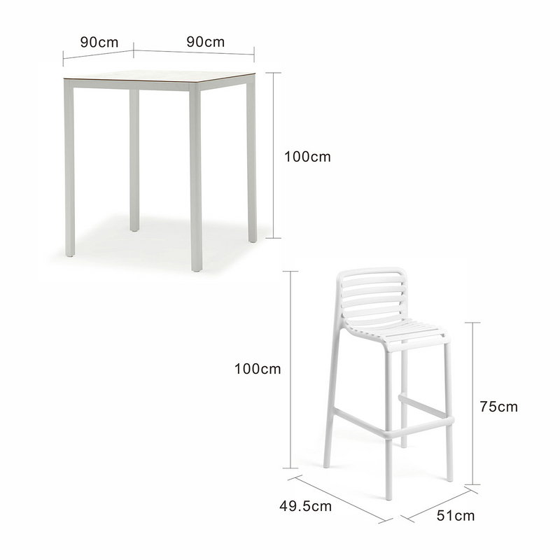 Ella Table Nardi Doga Stool Outdoor Bar Setting