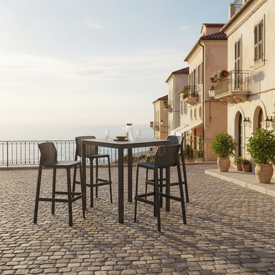 Ella Table Nardi Net Stool Outdoor Bar Setting