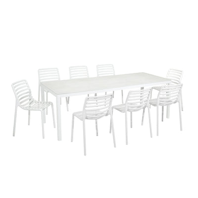 Ella Table Doga Armless Chair Outdoor Dining Setting