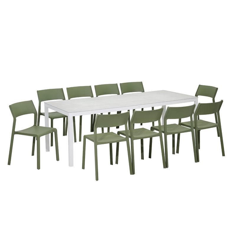 Ella Table Trill Armless Chair Outdoor Dining Setting