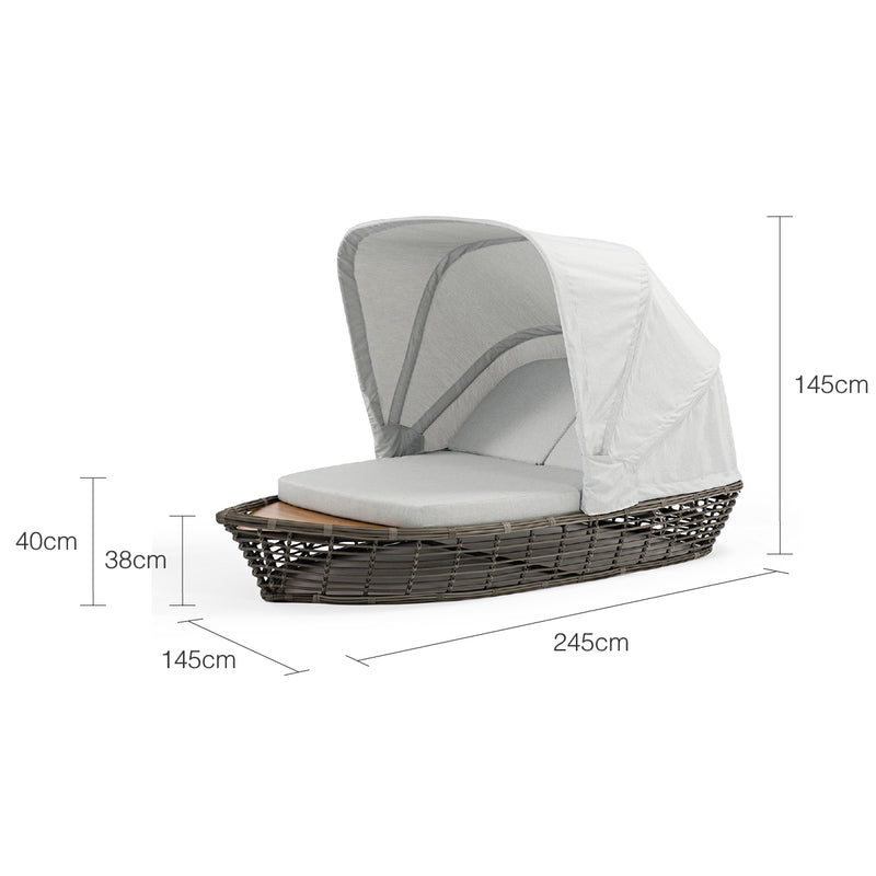Ocean Grove Outdoor Wicker Daybed with Canopy