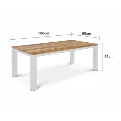 Exeter Outdoor Recycled Teak Dining Table 160 cm