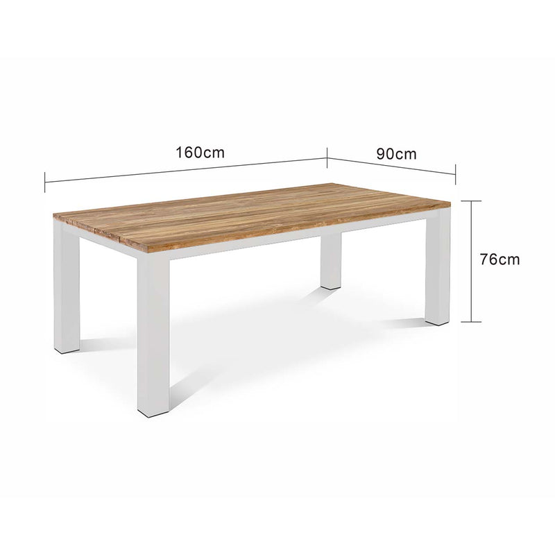 Exeter Outdoor Recycled Teak Dining Table 160 cm
