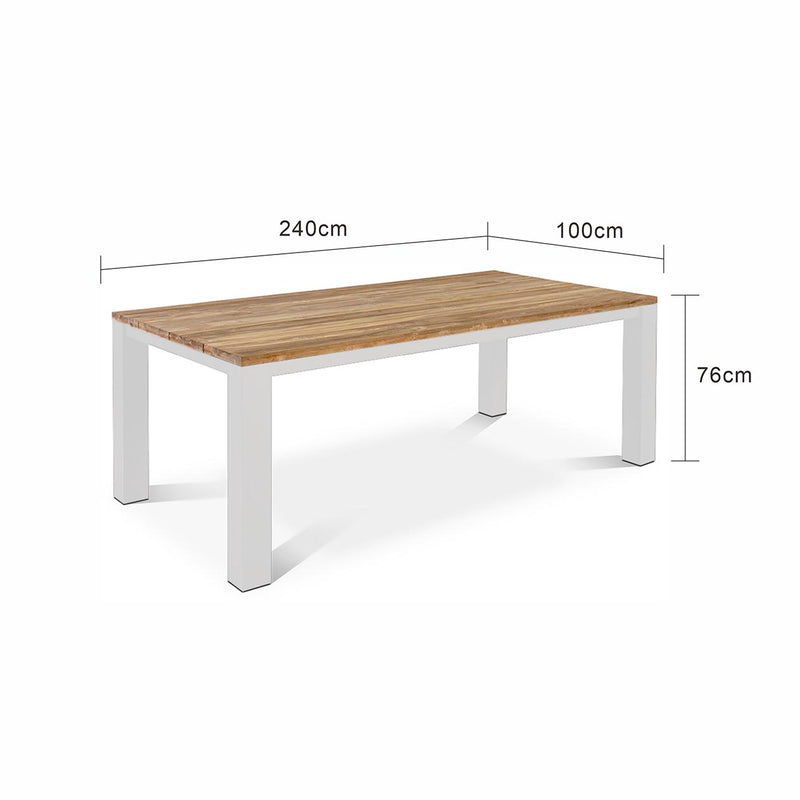 Exeter Outdoor Recycled Teak Dining Table 240 cm