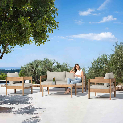 Fernlea 4 Seater Aluminium Outdoor Lounge Setting With Coffee Table 110 cm