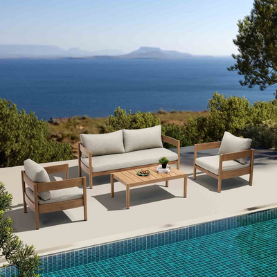Fernlea 4 Seater Aluminium Outdoor Lounge Setting With Coffee Table 110 cm