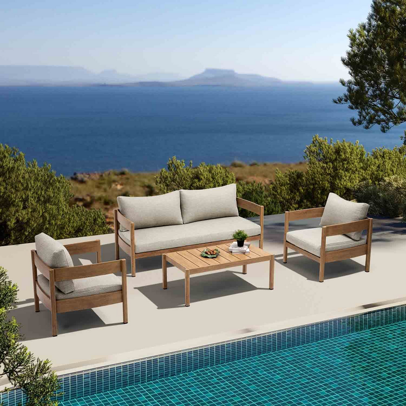 Fernlea 4 Seater Aluminium Outdoor Lounge Setting With Coffee Table 110 cm