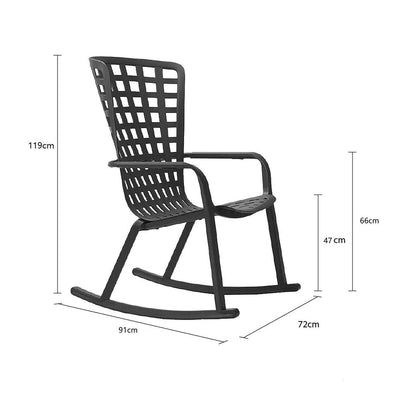 Stylish Nardi Folio Rocking Chair in Anthracite, part of durable Outdoor Furniture and Outdoor Chairs.