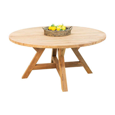 Grace Outdoor Recycled Teak Round Dining Table 130 cm