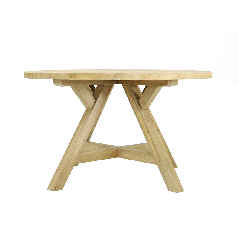 Grace Outdoor Recycled Teak Round Dining Table 130 cm