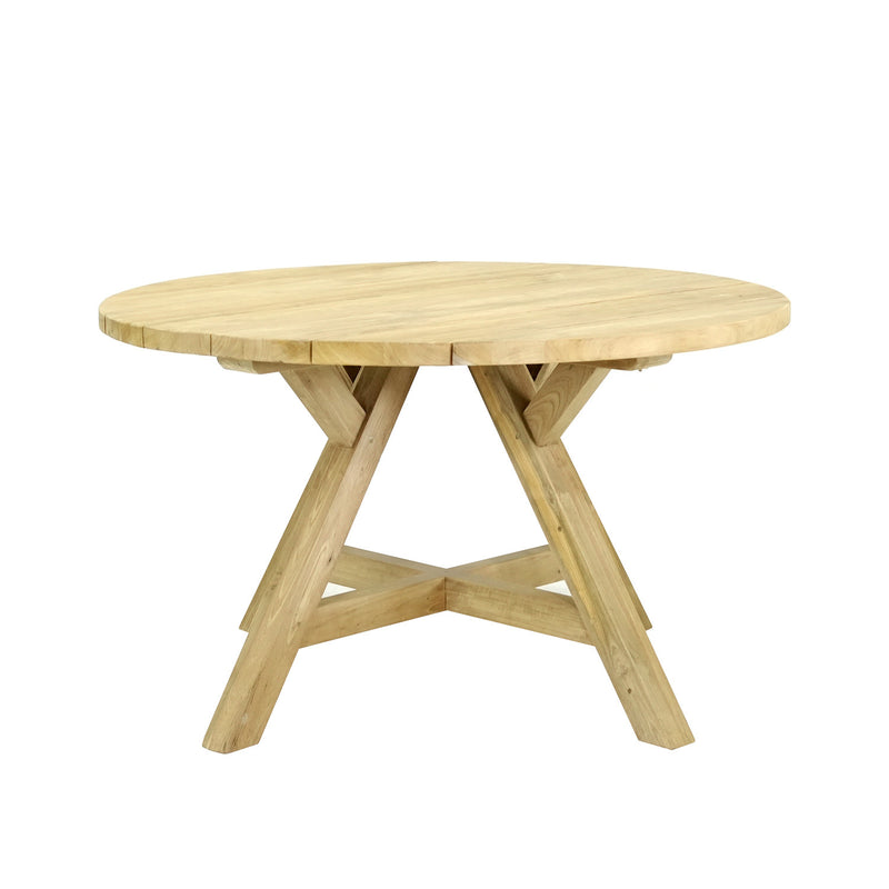 Grace Outdoor Recycled Teak Round Dining Table 130 cm