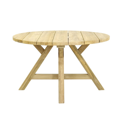 Grace Outdoor Recycled Teak Round Dining Table 130 cm