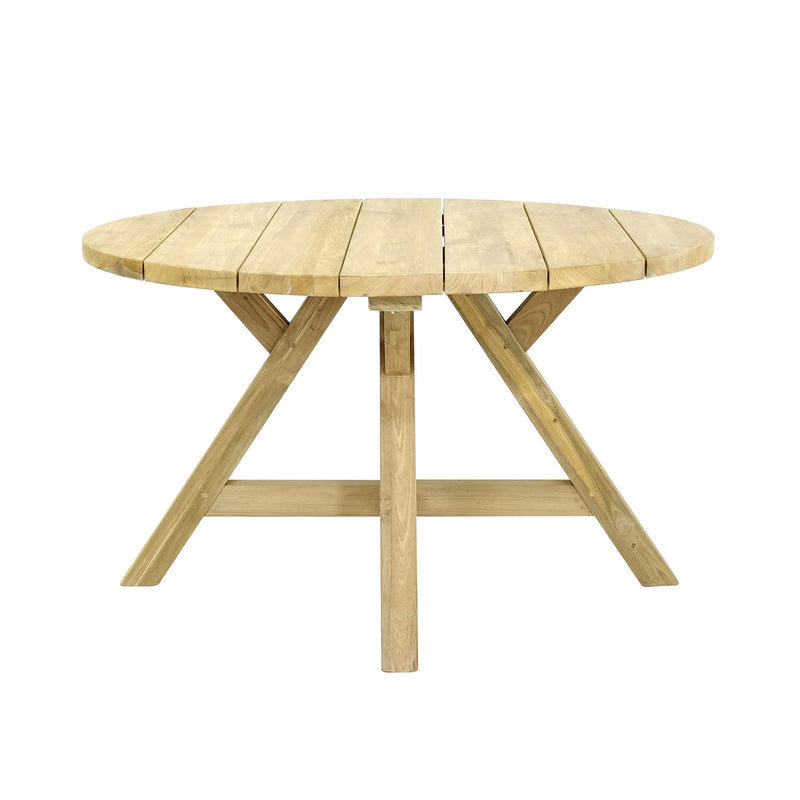 Grace Outdoor Recycled Teak Round Dining Table 130 cm
