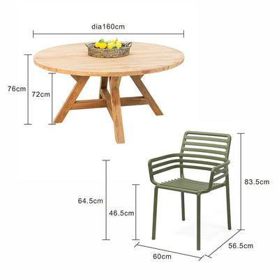 Grace Table Doga Dining Armchair Outdoor Dining Setting