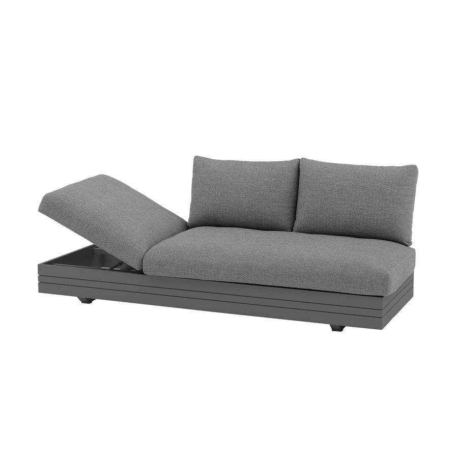 Hannover II 3 Seater Aluminium Outdoor Lounge With Sunlounger Feature