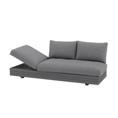 Hannover II 3 Seater Aluminium Outdoor Lounge With Sunlounger Feature