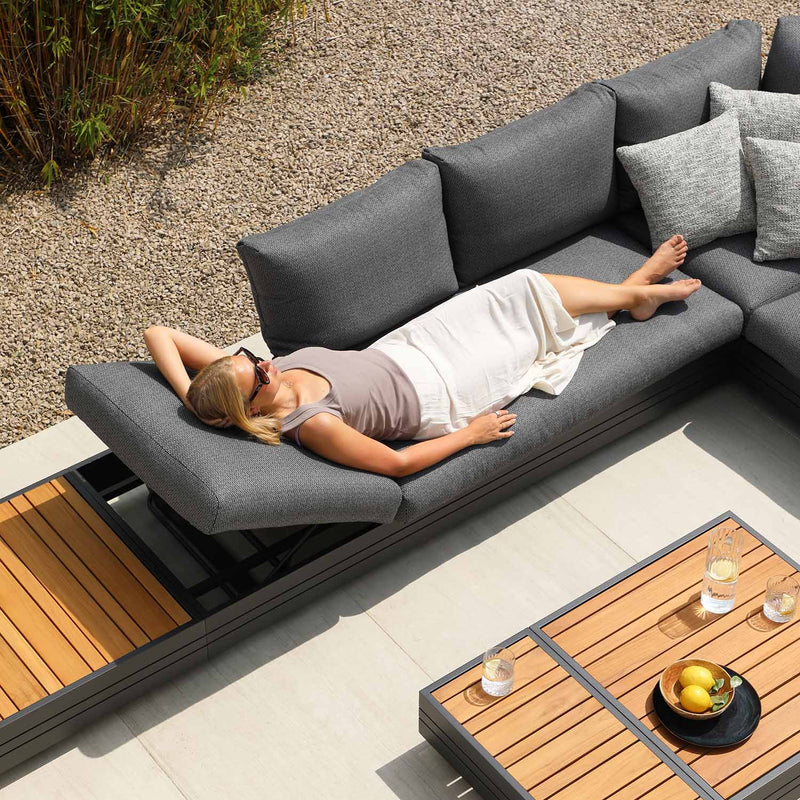 Hannover II 6 Seater Aluminium Outdoor Modular Lounge With Coffee Table
