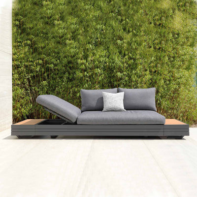 Hannover II 3 Seater Aluminium Outdoor Lounge With Sunlounger Feature
