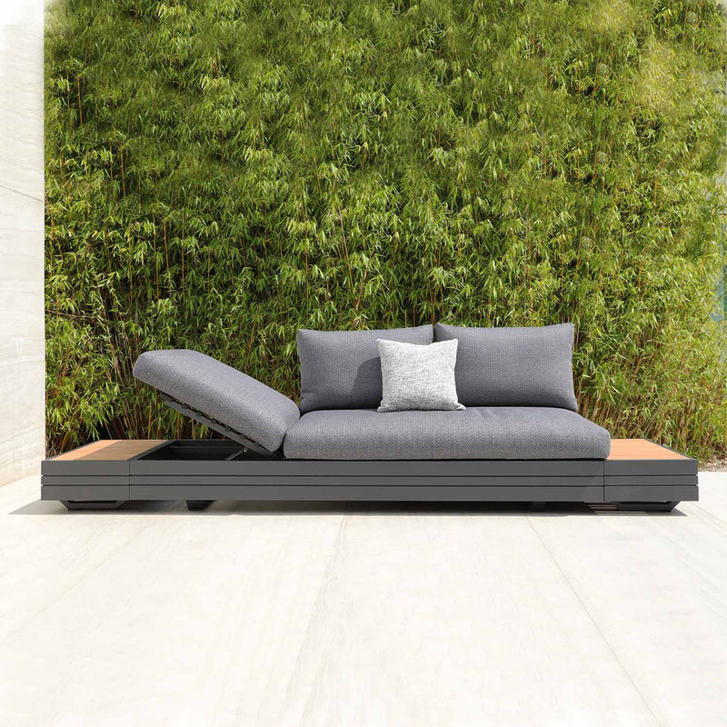 Hannover II 3 Seater Aluminium Outdoor Lounge With Sunlounger Feature