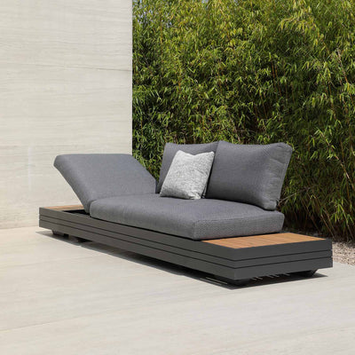 Hannover II 3 Seater Aluminium Outdoor Lounge With Sunlounger Feature