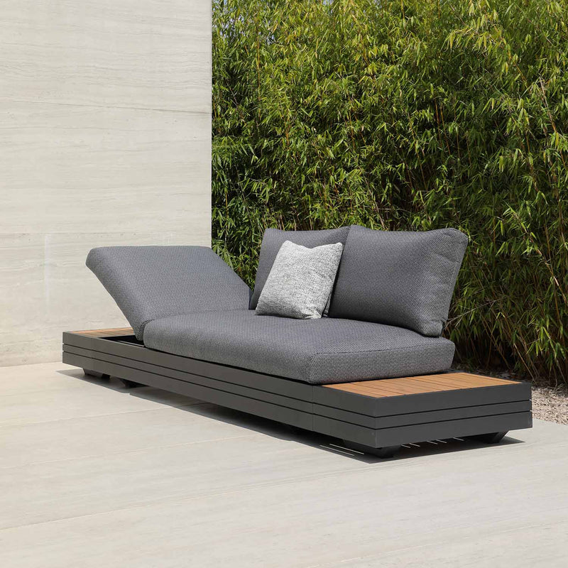 Hannover II 3 Seater Aluminium Outdoor Lounge With Sunlounger Feature