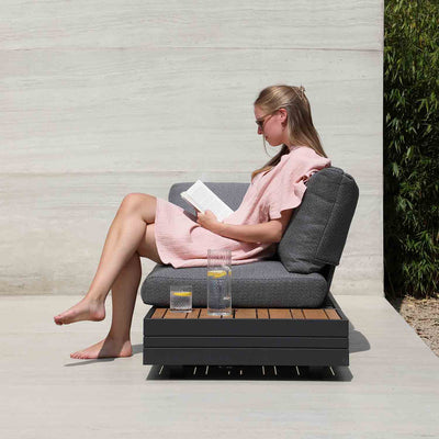 Hannover II 3 Seater Aluminium Outdoor Lounge With Sunlounger Feature