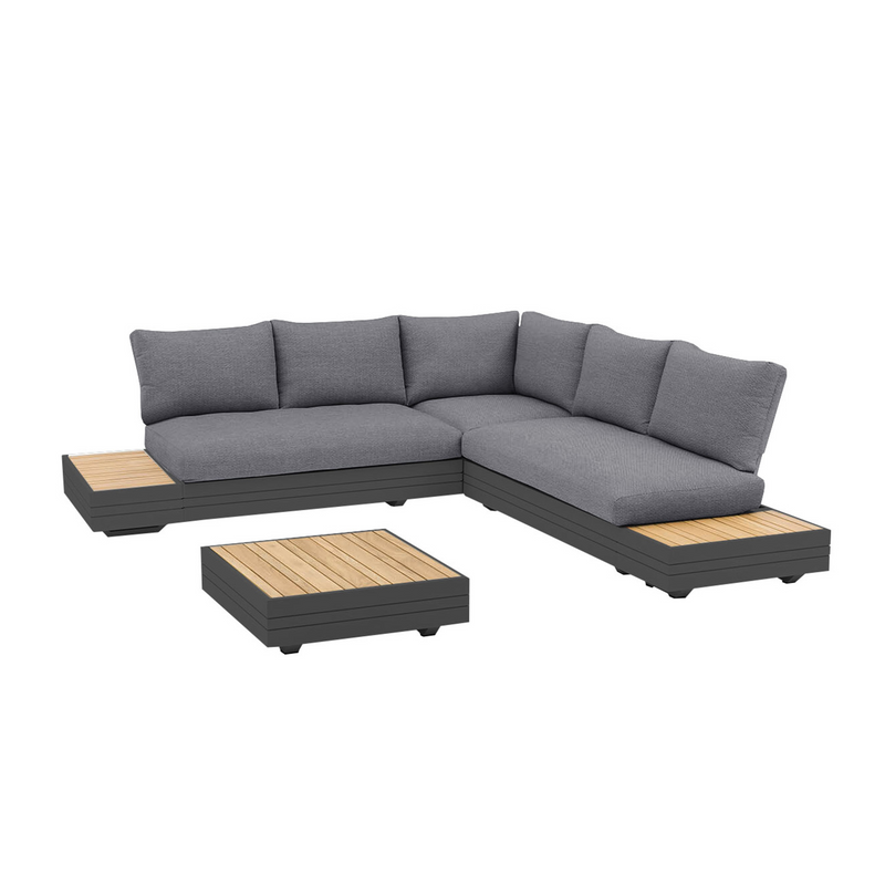 Hannover II 5 Seater Aluminium Outdoor Modular Lounge With Coffee Table