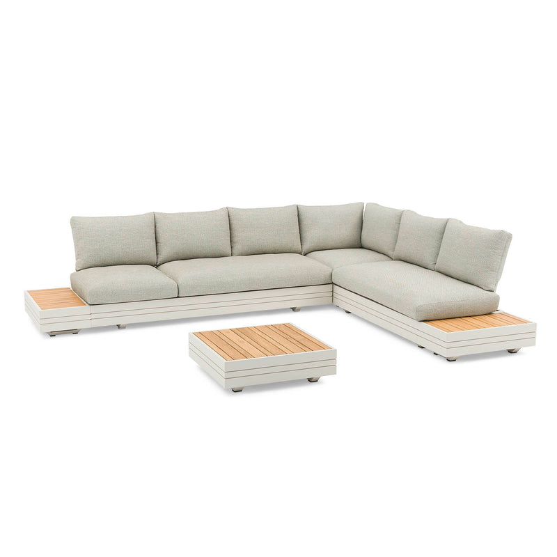 Hannover II 6 Seater Aluminium Outdoor Modular Lounge With Coffee Table