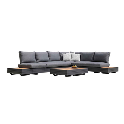 Hannover II 6 Seater Aluminium Outdoor Modular Lounge With Coffee Table