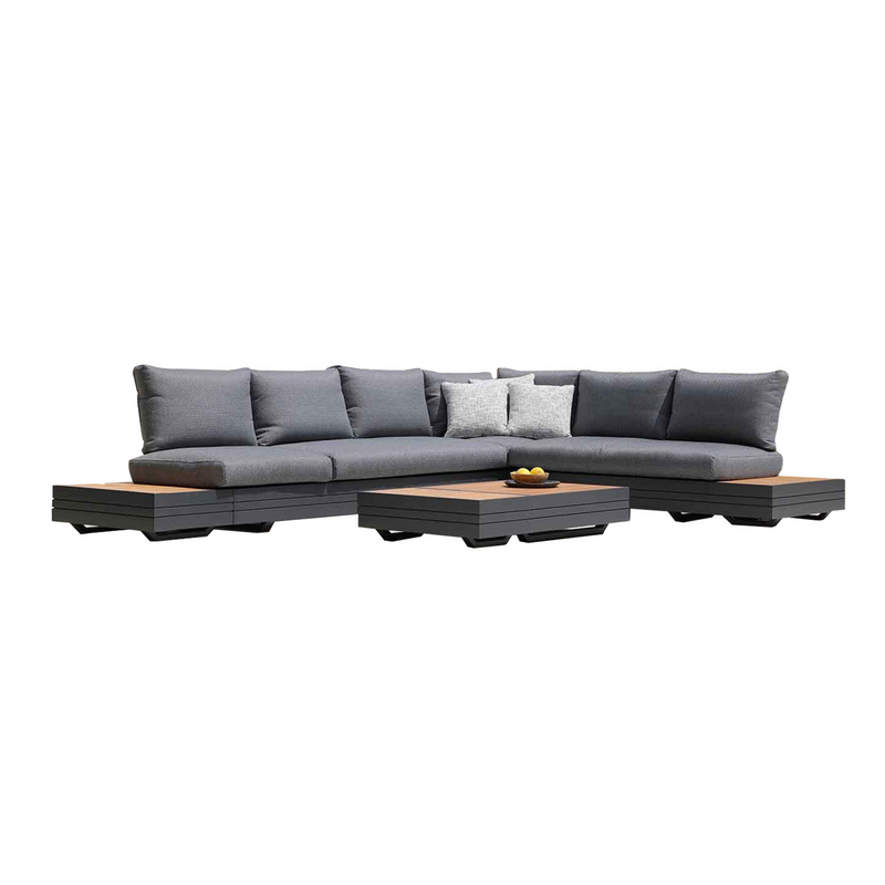 Hannover II 6 Seater Aluminium Outdoor Modular Lounge With Coffee Table