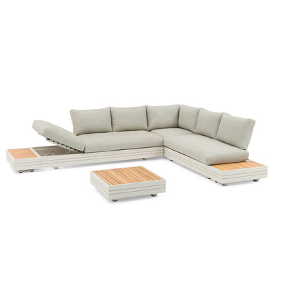 Hannover II 6 Seater Aluminium Outdoor Modular Lounge With Coffee Table