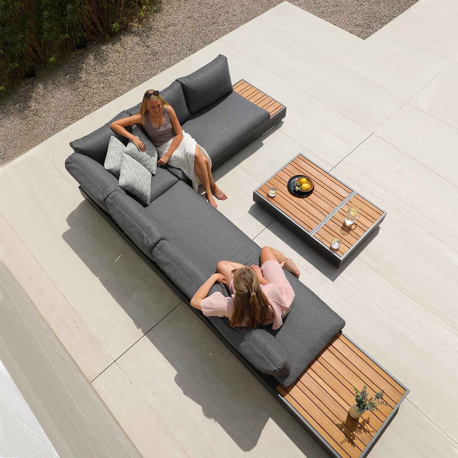 Hannover II 6 Seater Aluminium Outdoor Modular Lounge With Coffee Table