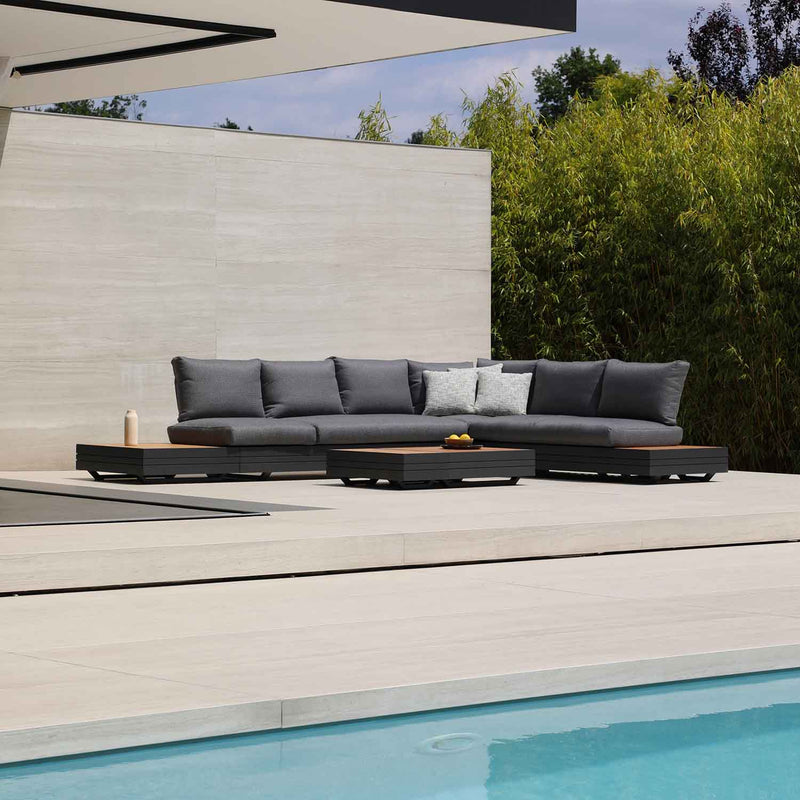 Hannover II 5 Seater Aluminium Outdoor Modular Lounge With Coffee Table