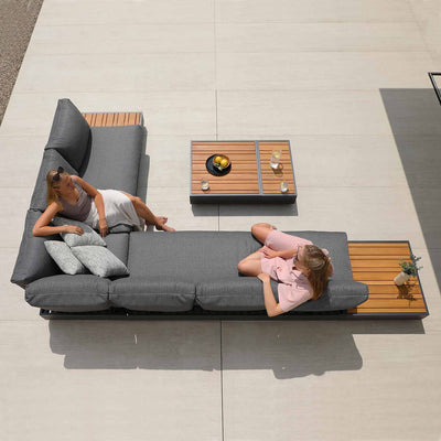 Hannover II 5 Seater Aluminium Outdoor Modular Lounge With Coffee Table