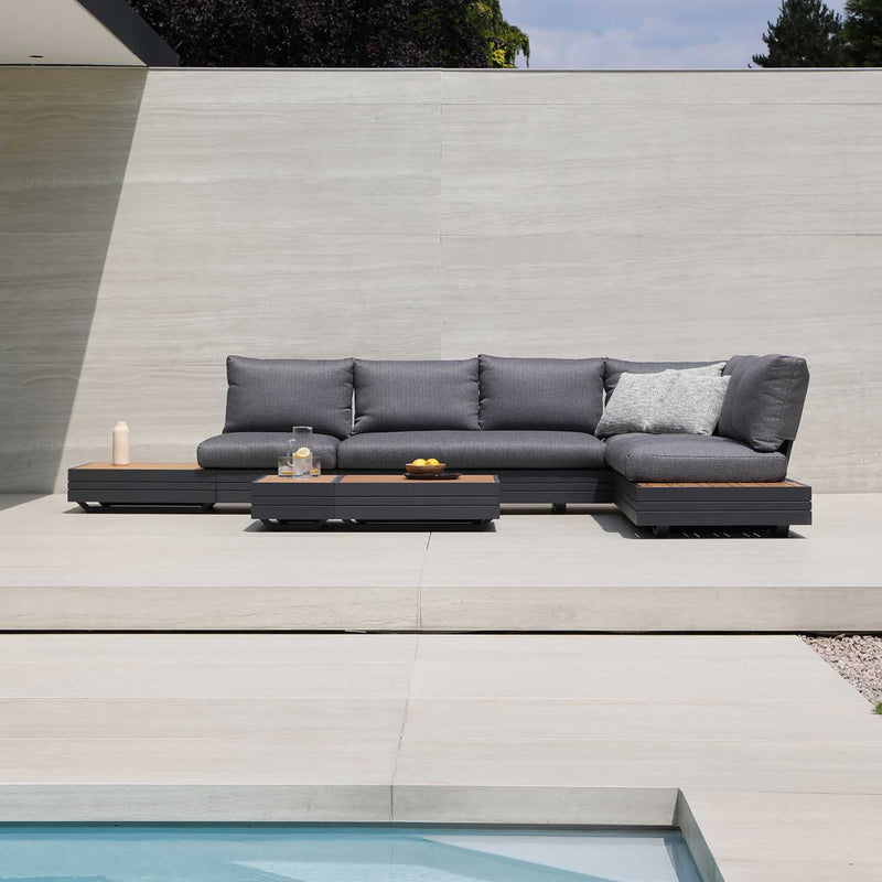 Hannover II 5 Seater Aluminium Outdoor Modular Lounge With Coffee Table