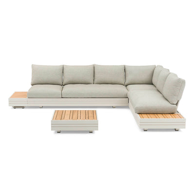 Hannover II 6 Seater Aluminium Outdoor Modular Lounge With Coffee Table
