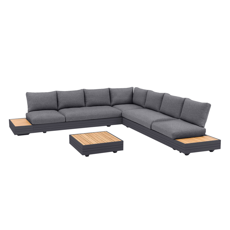 Hannover II 7 Seater Aluminium Outdoor Modular Lounge With Coffee Table