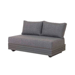 2-seater Sofa Hannover outdoor lounge in charcoal/white, colorfast fabric, outdoor furniture