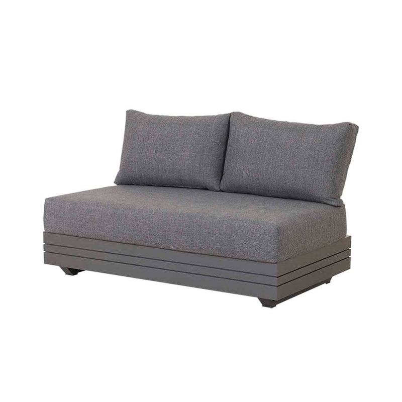 6-seater Sofa Hannover outdoor lounge set in charcoal/white, colorfast fabric, outdoor furniture