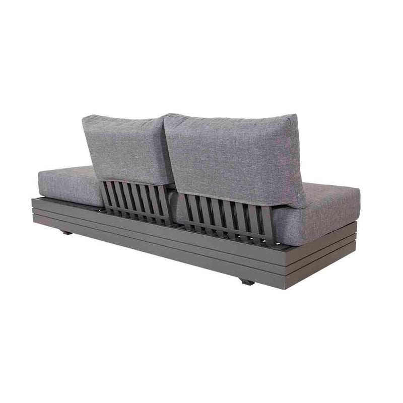 3-seater Sofa Hannover outdoor lounge in charcoal/white, colorfast fabric, outdoor furniture