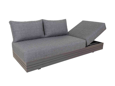 Hannover 6 Seater Outdoor Aluminium Modular Lounge Outdoor Furniture in charcoal and white with matching tables