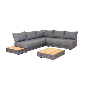 Hannover 5 Seater Outdoor Aluminium Modular Lounge With Coffee Table