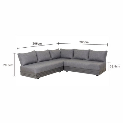 Hannover 5 Seater Outdoor Aluminium Modular Lounge