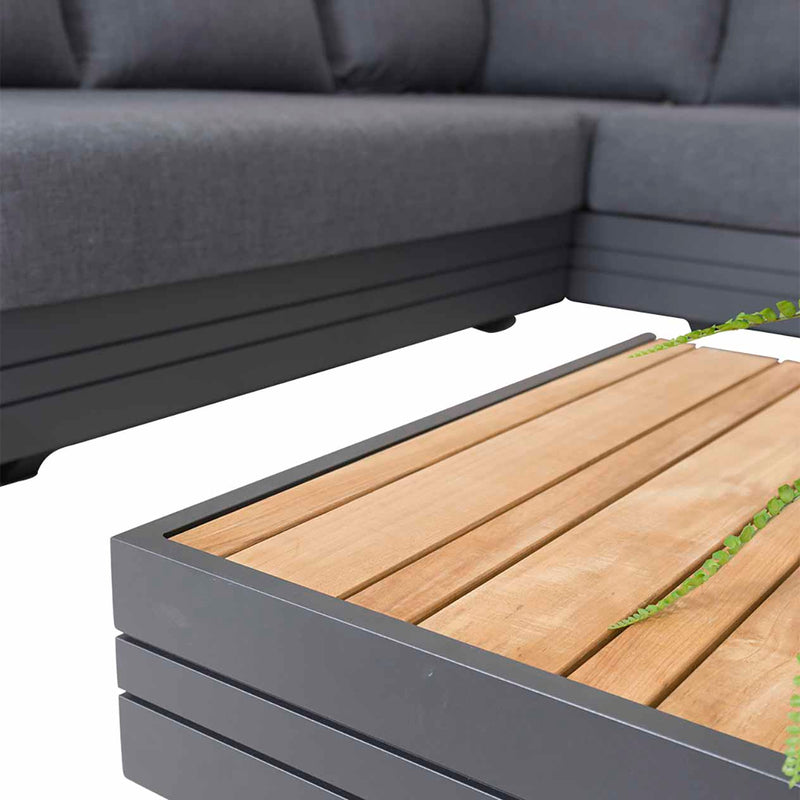 Hannover 6 Seater Outdoor Aluminium Modular Lounge With Coffee Table
