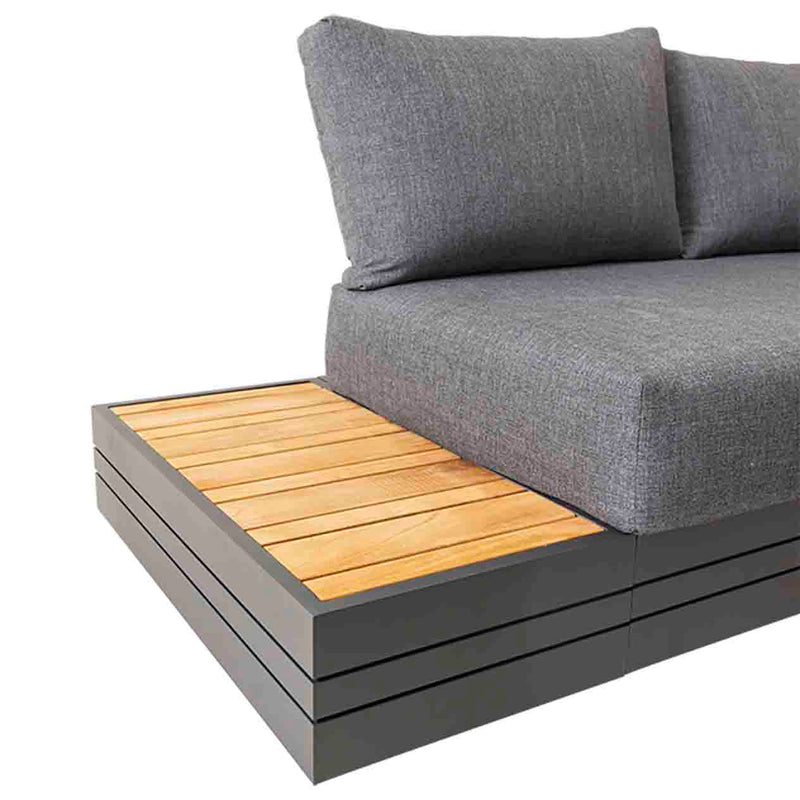 Hannover 6 Seater Outdoor Aluminium Modular Lounge With Coffee Table