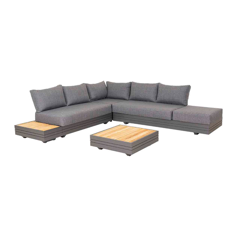 Hannover 6 Seater Outdoor Aluminium Modular Lounge With Coffee Table