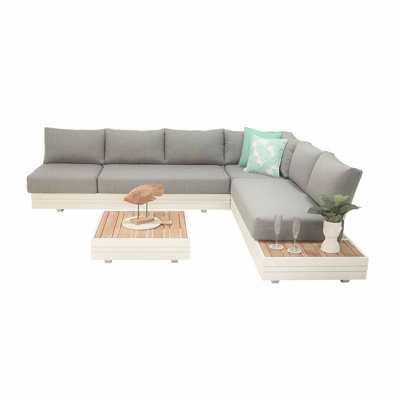 Hannover 6 Seater Outdoor Aluminium Modular Lounge With Coffee Table