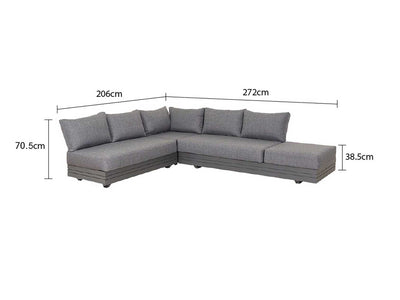 Hannover 6 Seater Outdoor Aluminium Modular Lounge With Coffee Table