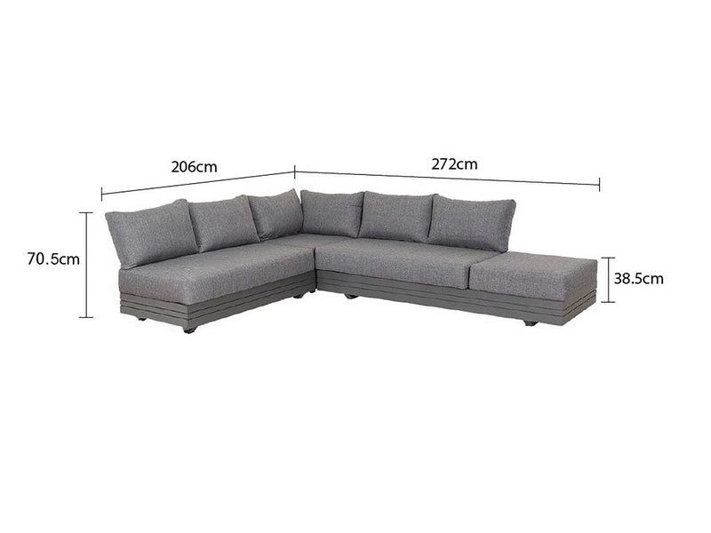 Hannover 6 Seater Outdoor Aluminium Modular Lounge With Coffee Table